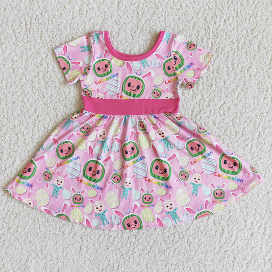 big skirt Cartoon pink girls dress
