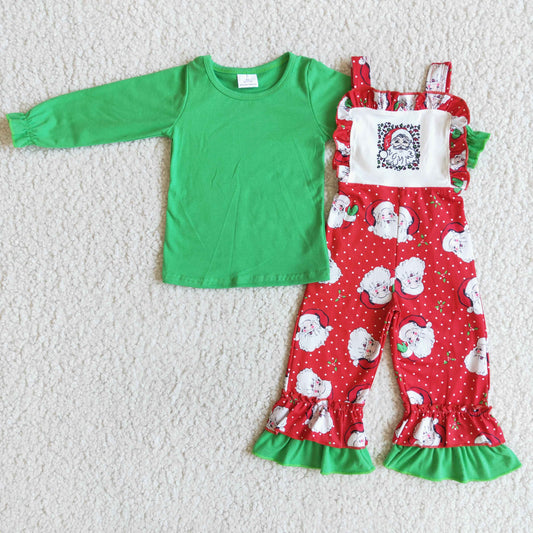 Christmas Red Green Suspender overall Set
