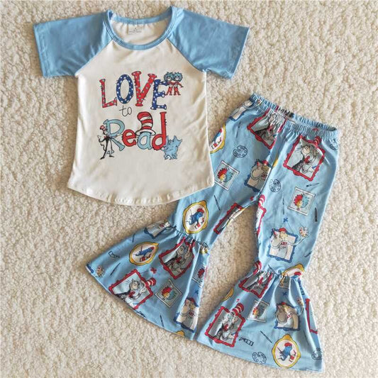 love read Girl Ruffle Set