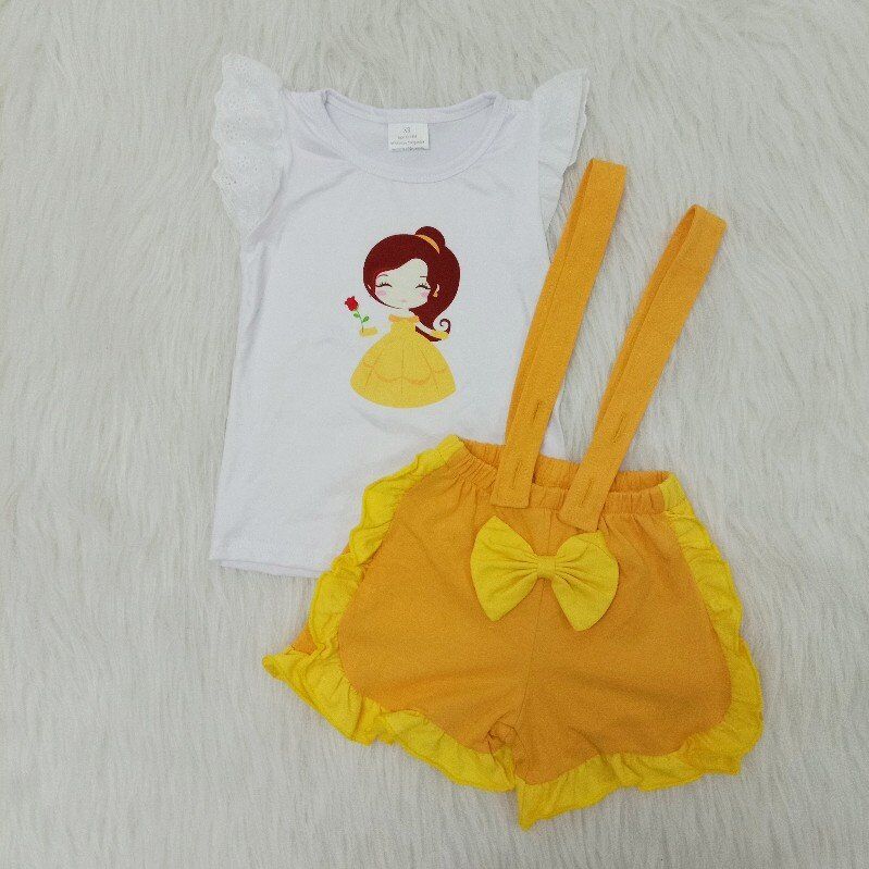 Princess Overall Shorts yellow Outfits (multiple styles) -