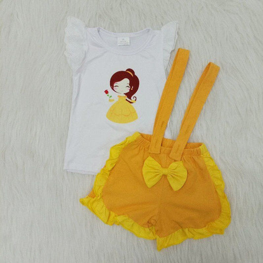 Princess Overall Shorts yellow Outfits (multiple styles) -