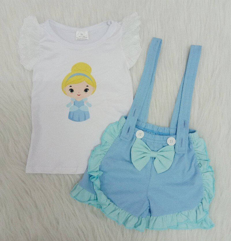 Princess Overall Shorts Blue Outfits (multiple styles) -