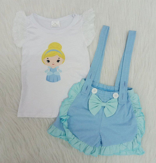 Princess Overall Shorts Blue Outfits (multiple styles) -
