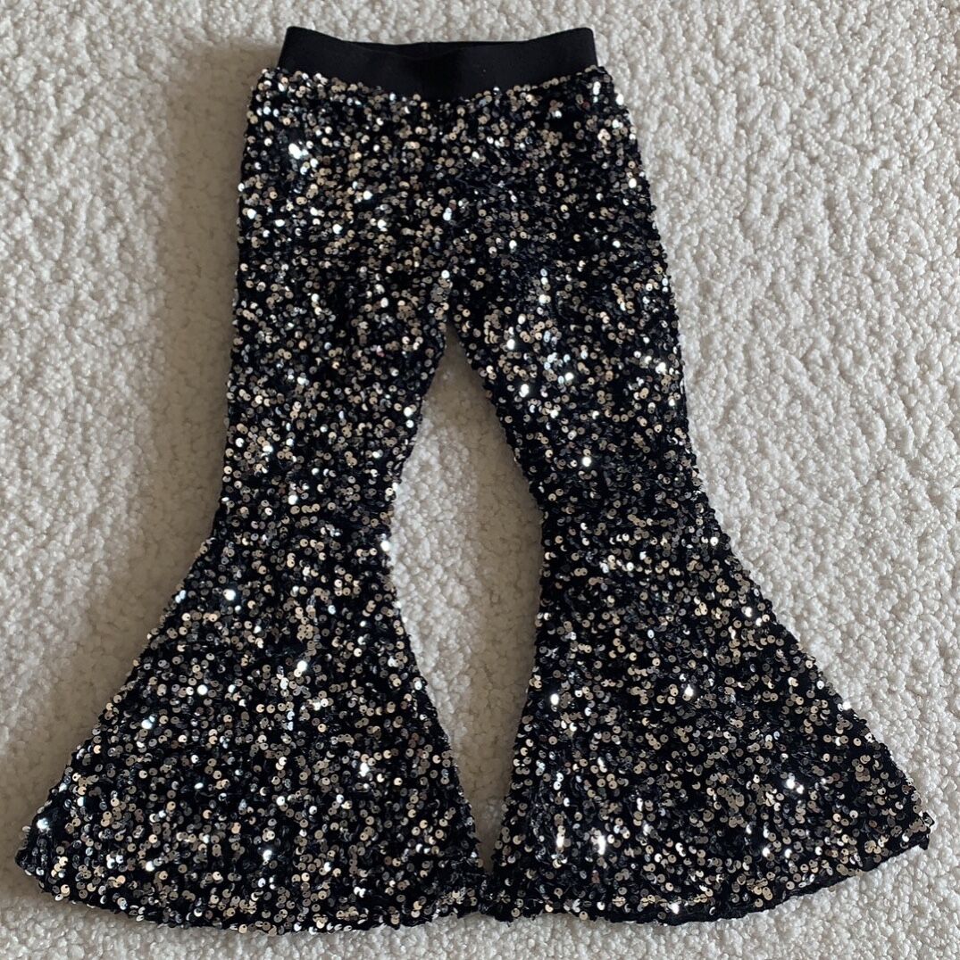 Sequined Black bell pants
