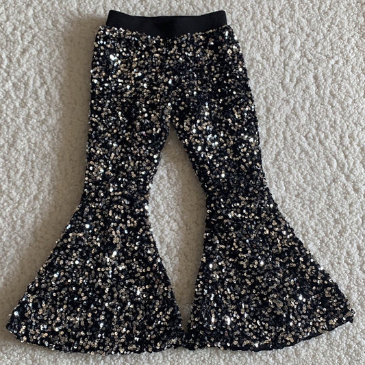 Sequined Black bell pants