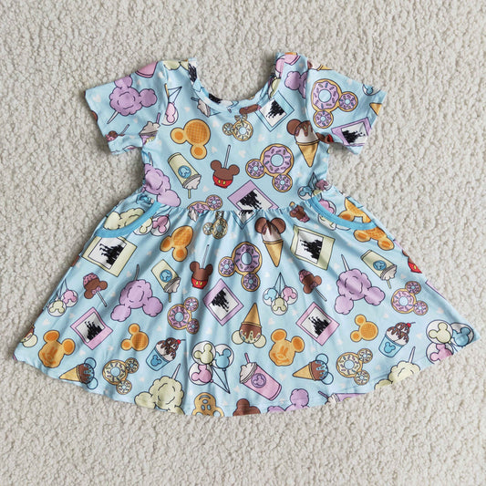Blue cartoon big dress