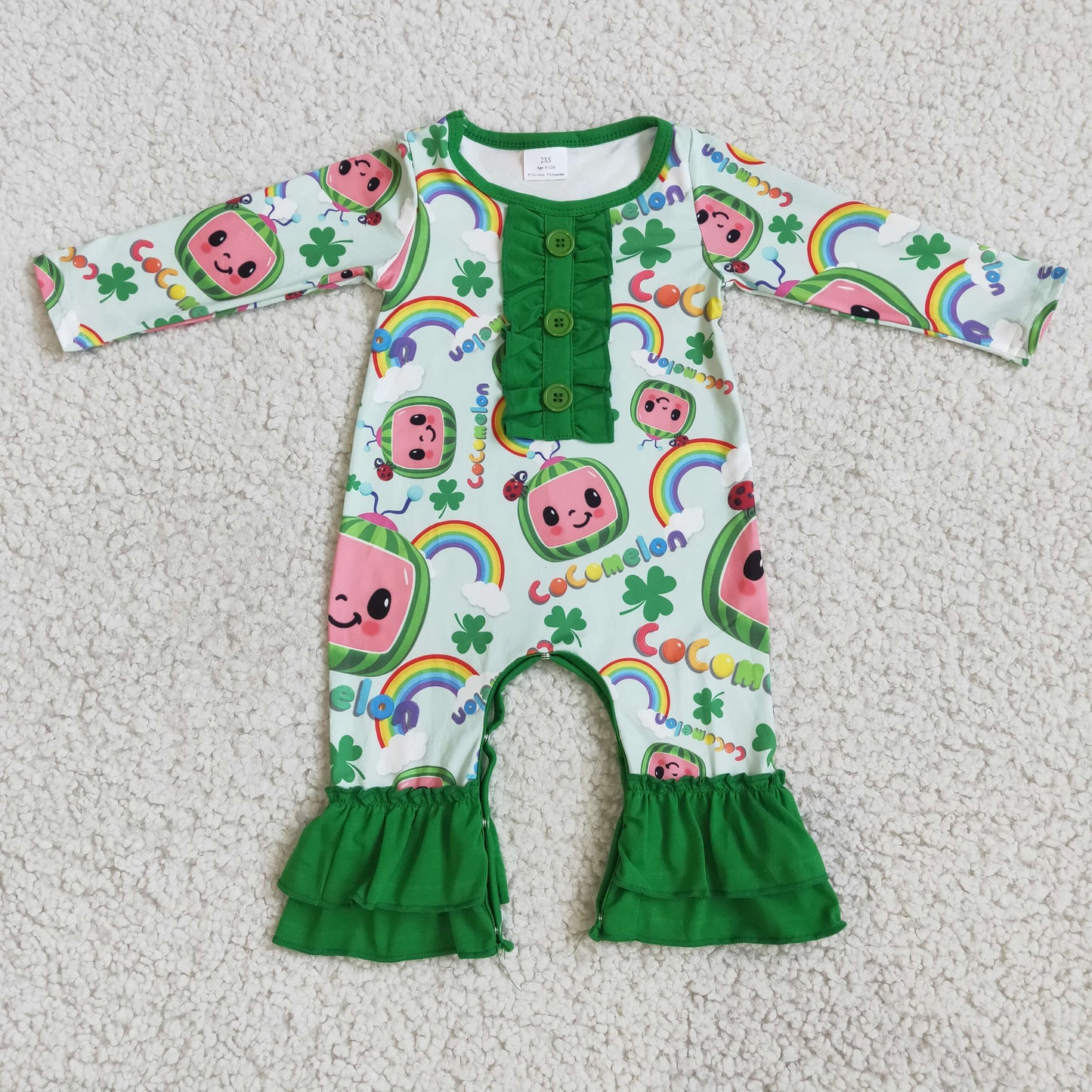 st patrick day girls romper