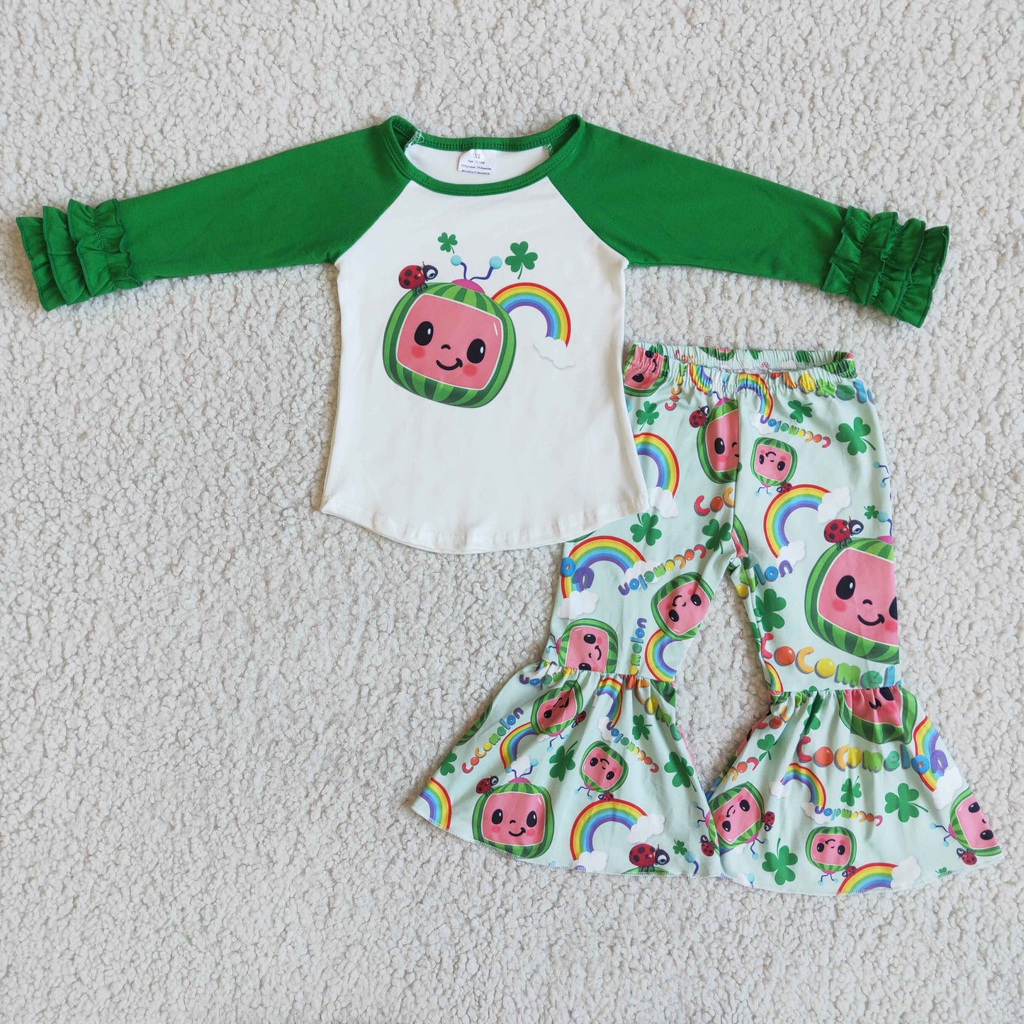 st patrick day green pants set
