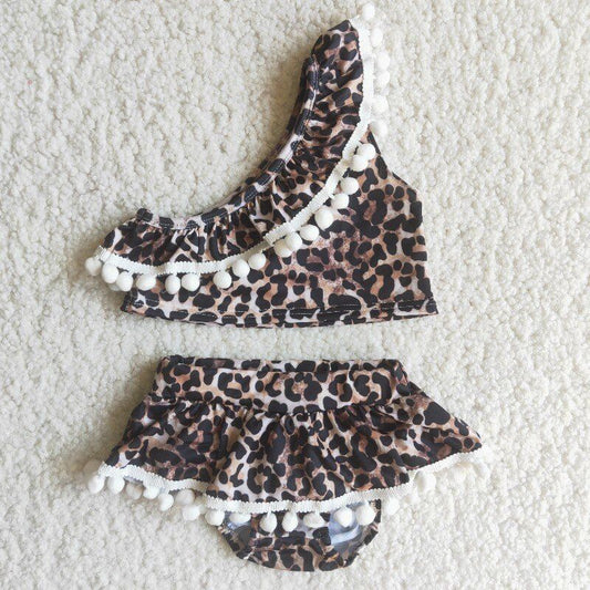 Leopard 2pc girls summer Swimsuit