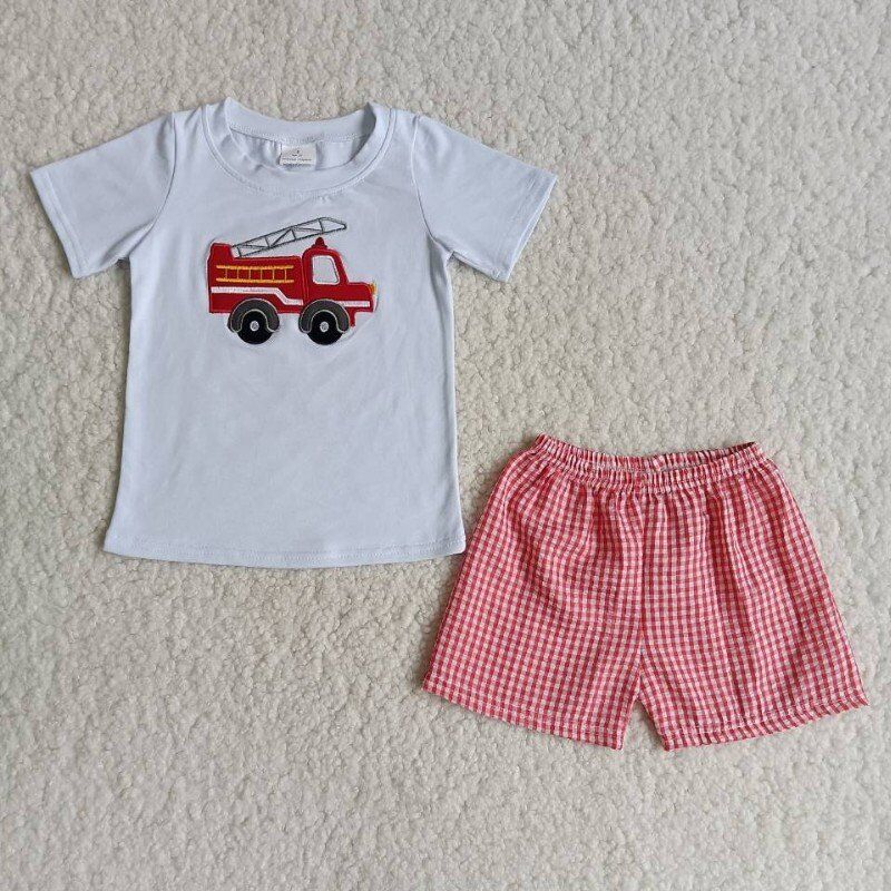 Embroidery car boy summer set