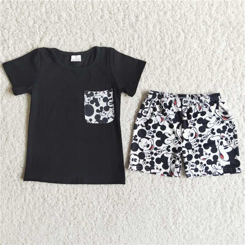 Boy Set Summer Black Cartoon