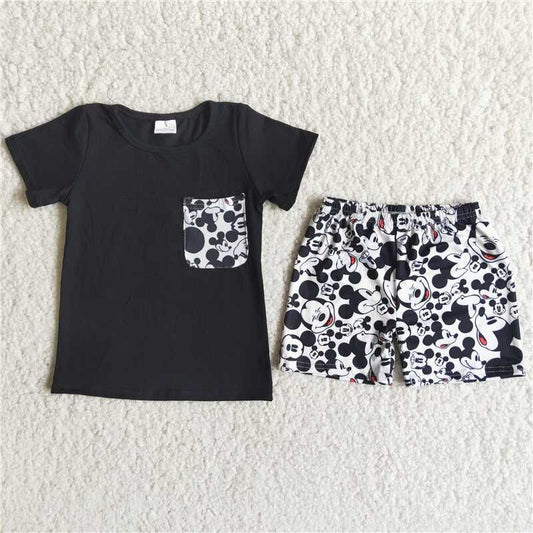 Boy Set Summer Black Cartoon