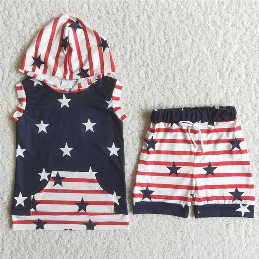 Boy set July of 4th star short sleeve