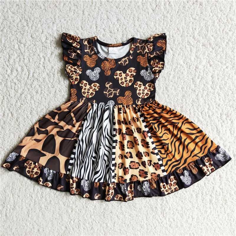big skirt Leopard girls dress