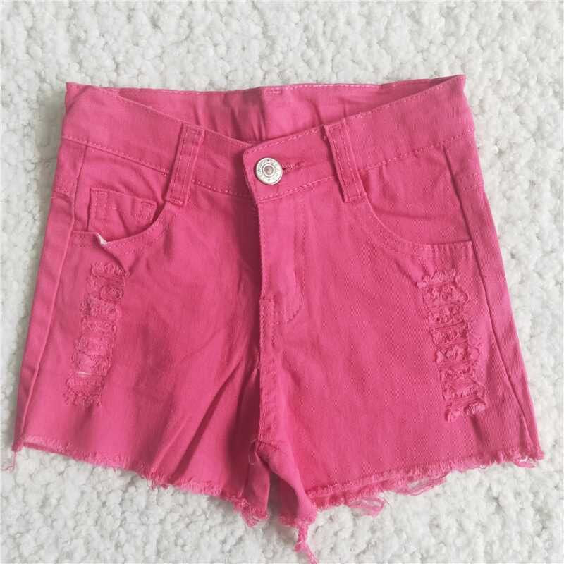 summer pink with pocket short jeans