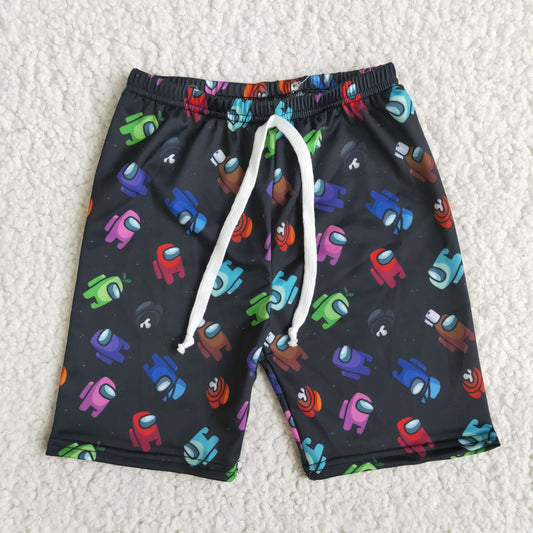 Boys black cartoon short swim