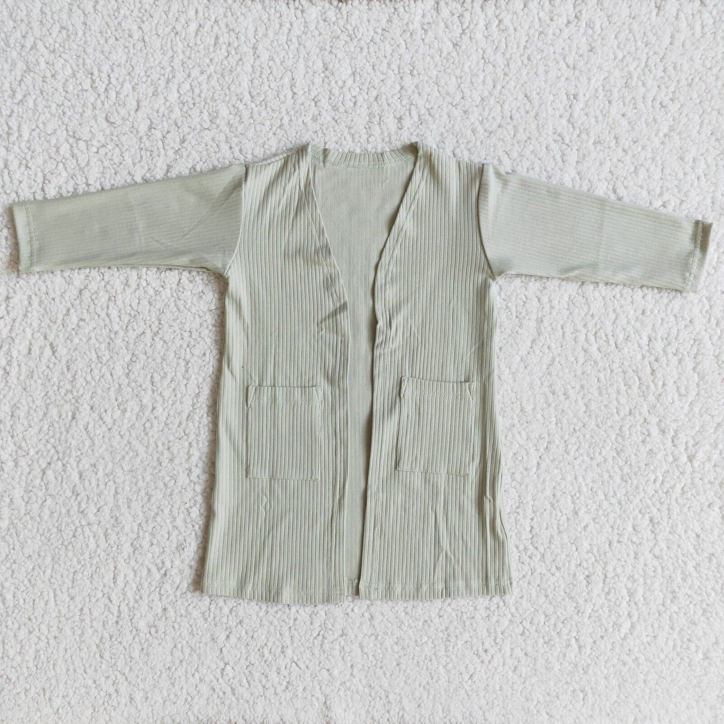 Gray green 100%cotton Cardigan