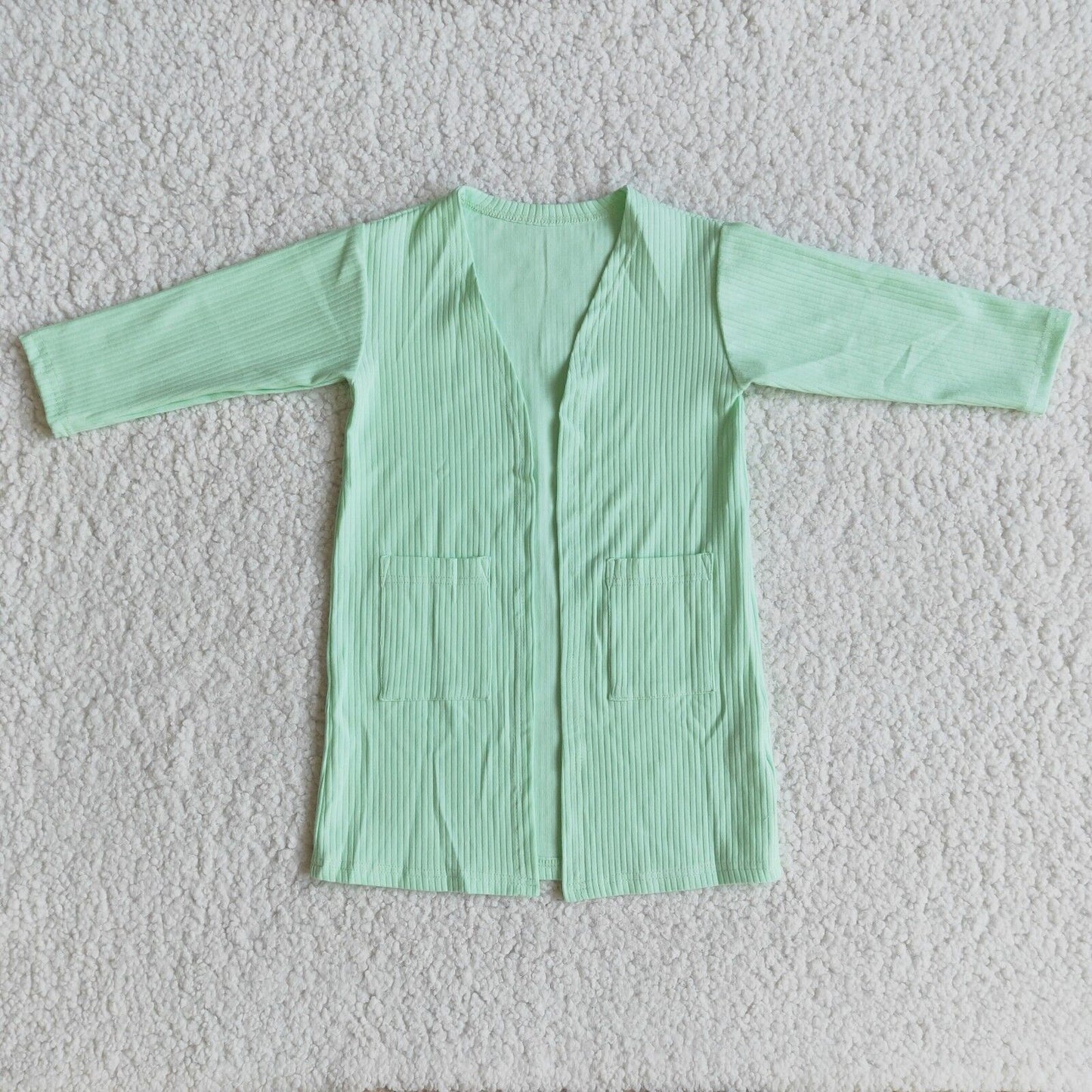 green 100%cotton Cardigan