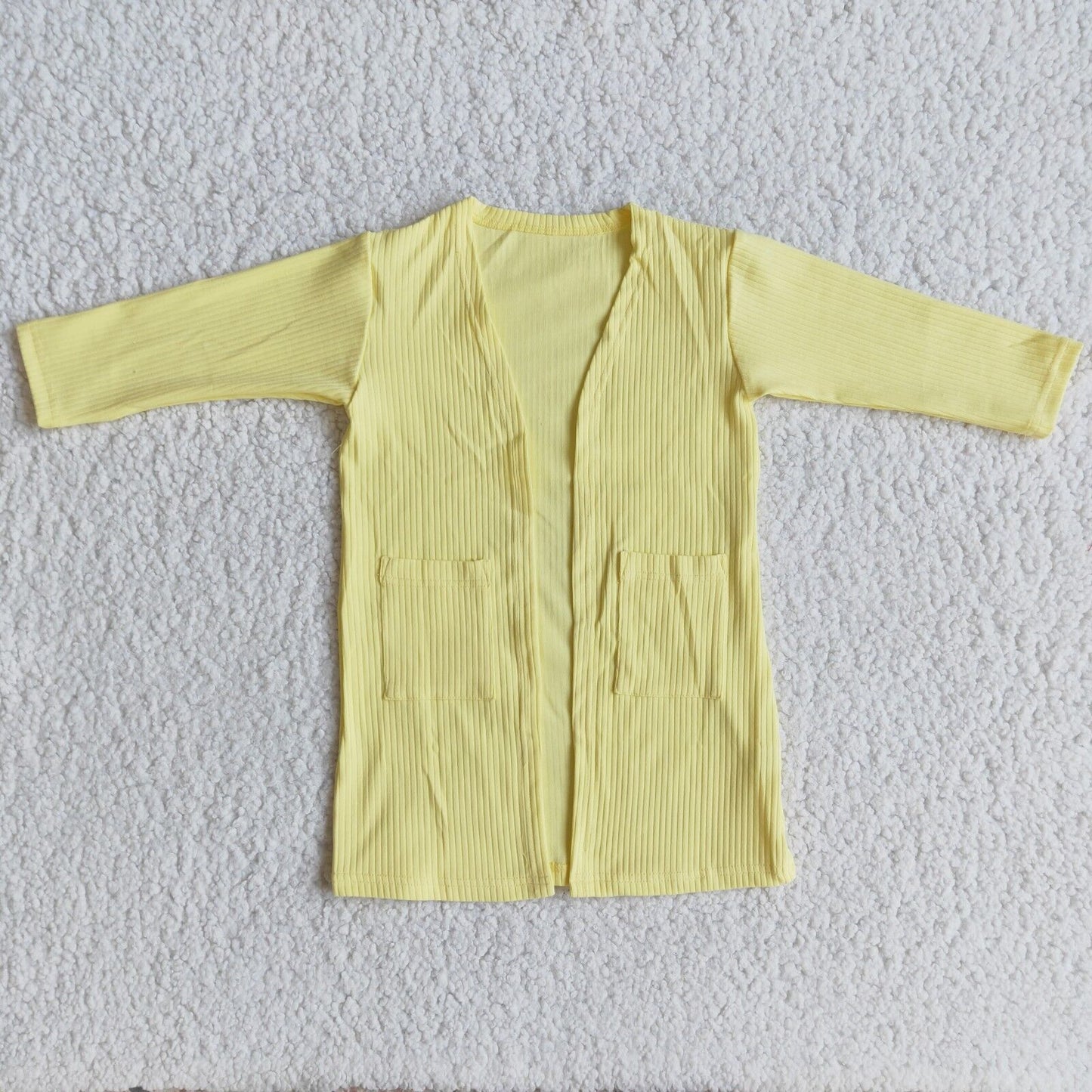 yellow 100%cotton Cardigan