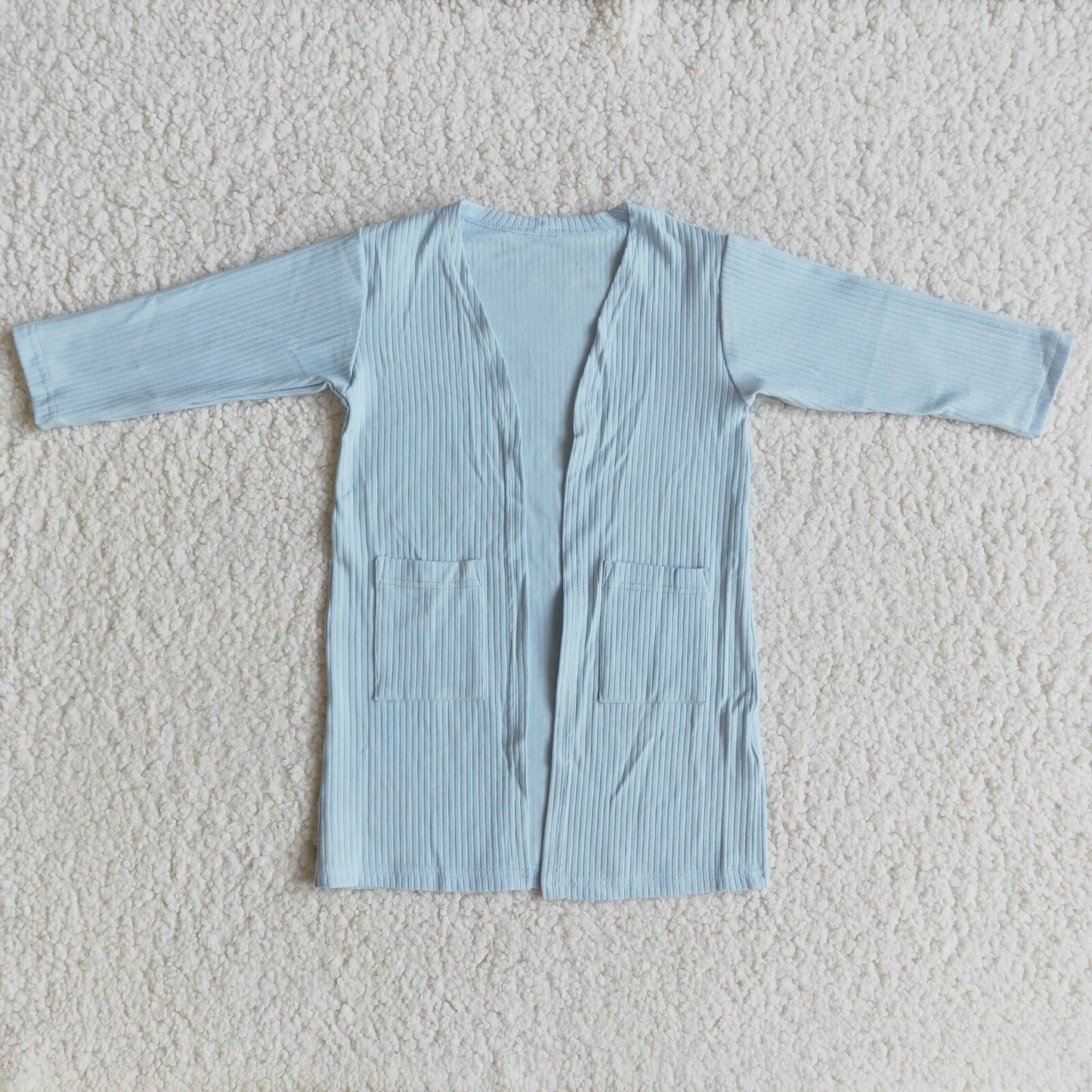 Blue 100%cotton Cardigan