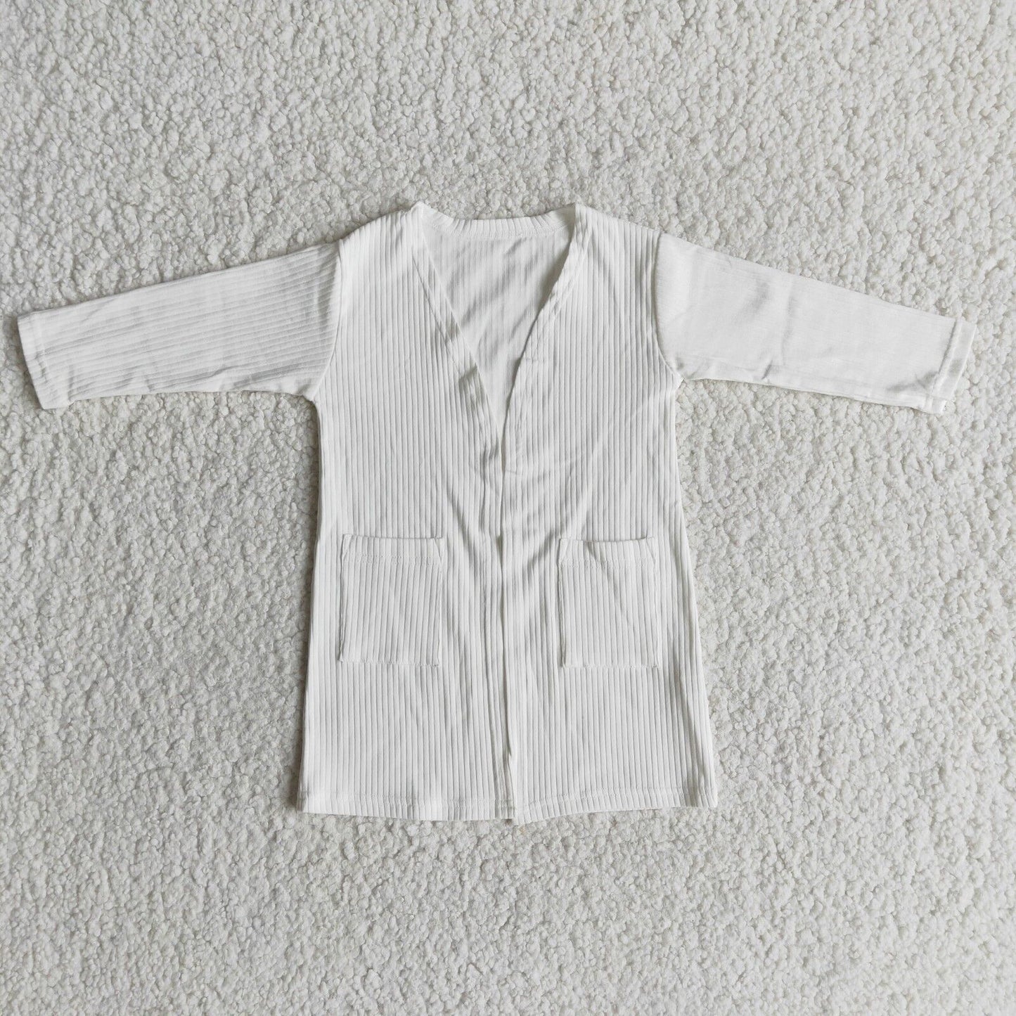 white 100%cotton Cardigan