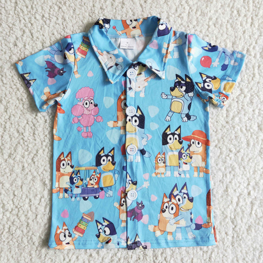 boy blue cartoon shirt