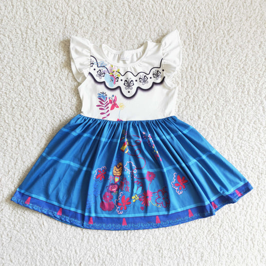 Blue cartoon big dress