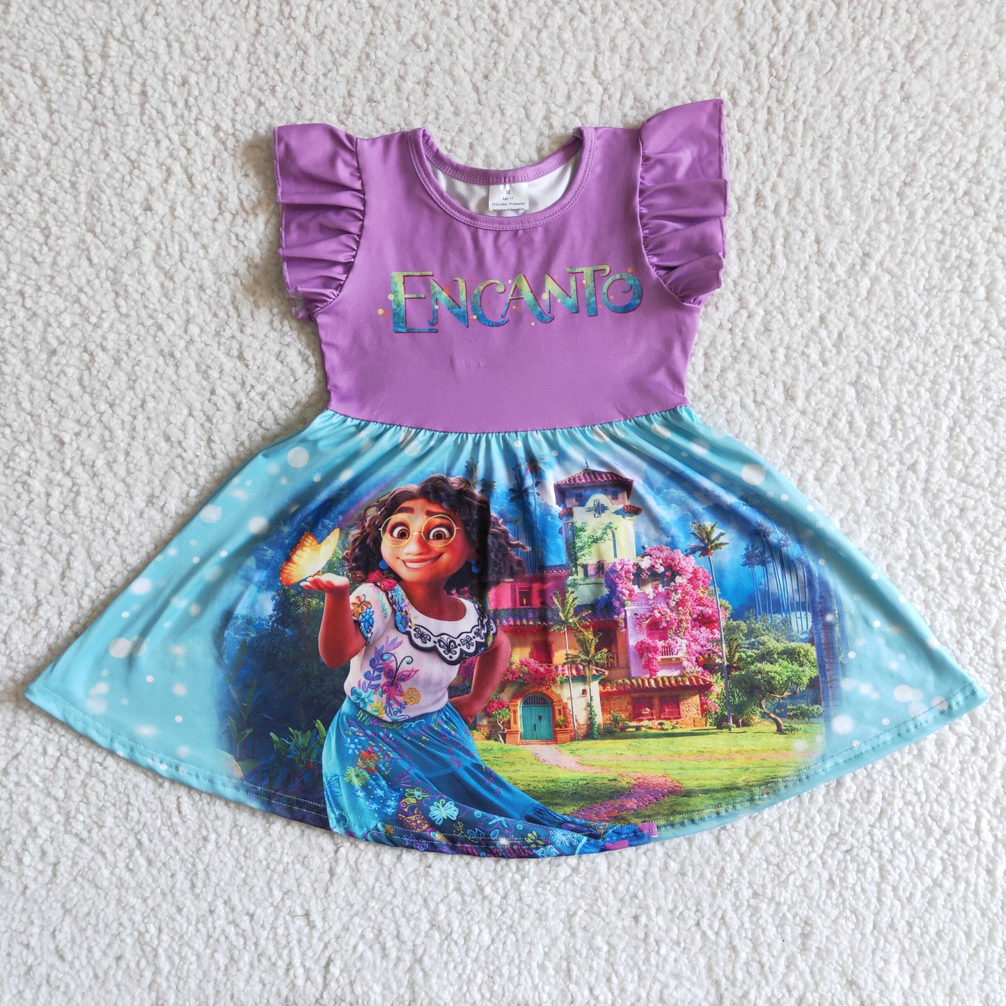 girls cartoon ruffle dress