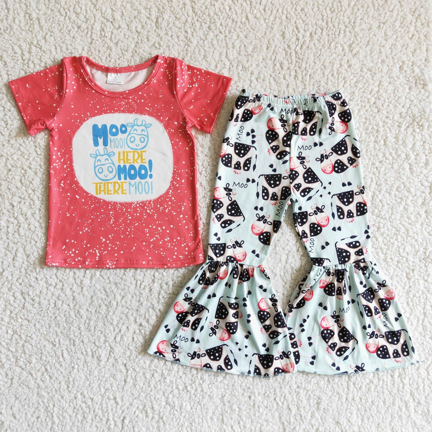 red cute cow Boutique girl outfits