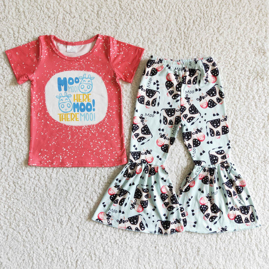 red cute cow Boutique girl outfits
