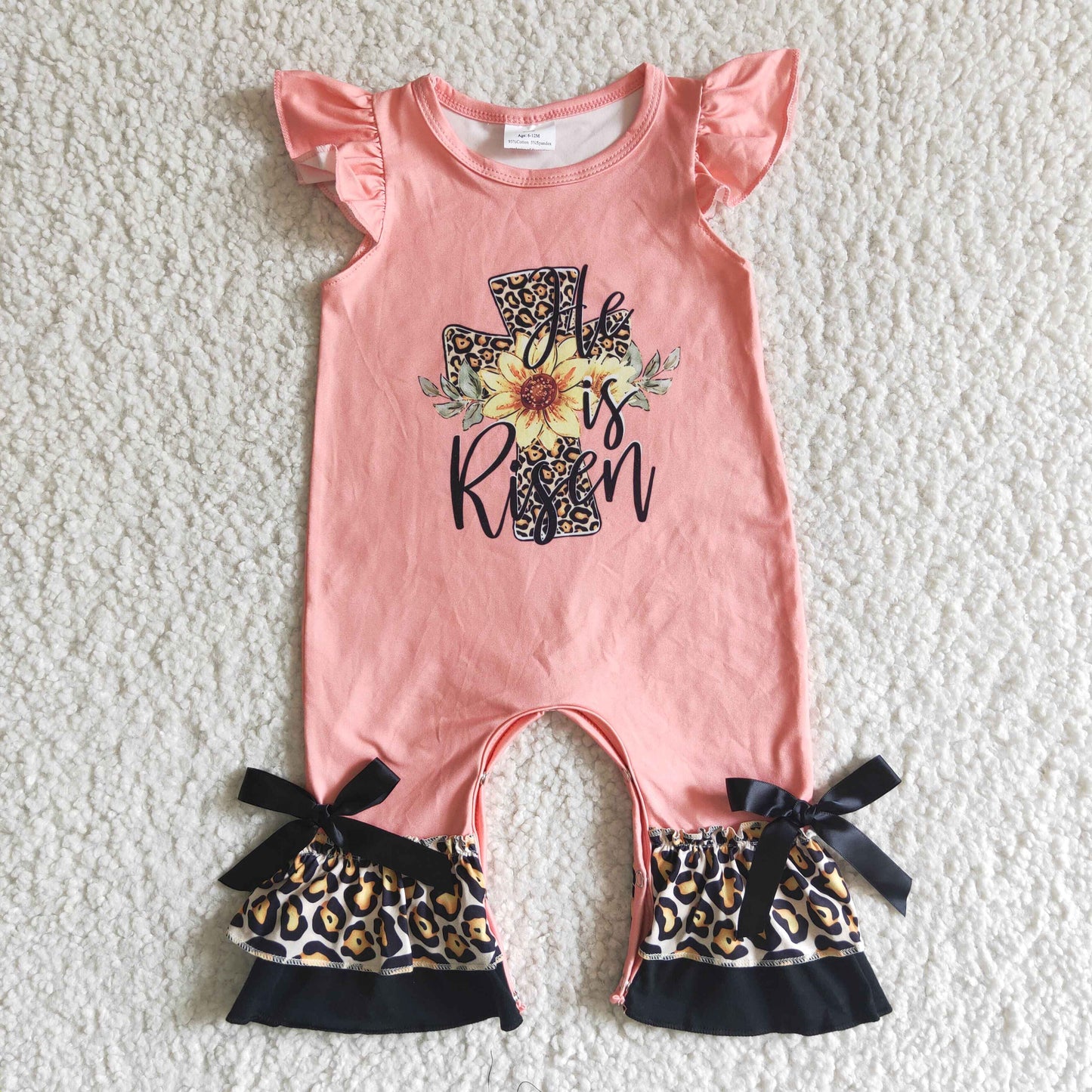 easter cross girls romper