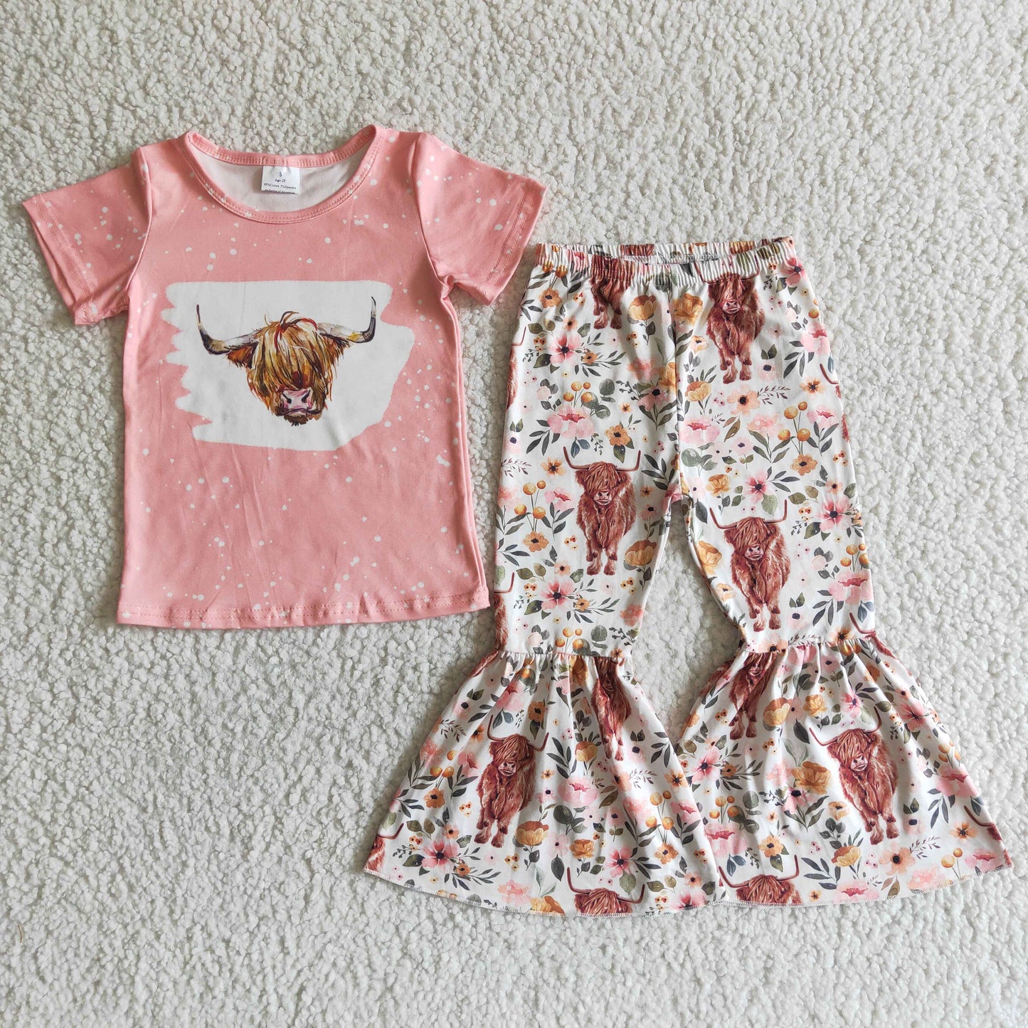 Pink flowers cow girl outfits