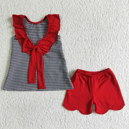 Embroidery July 4 Girls summer set