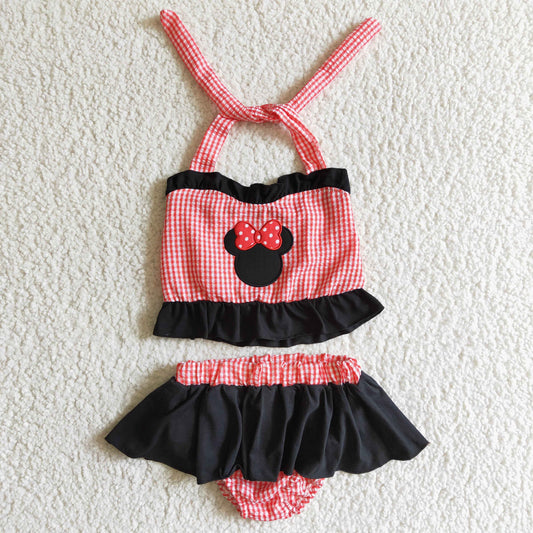 Red Cartoon 2pc girls summer Swimsuit