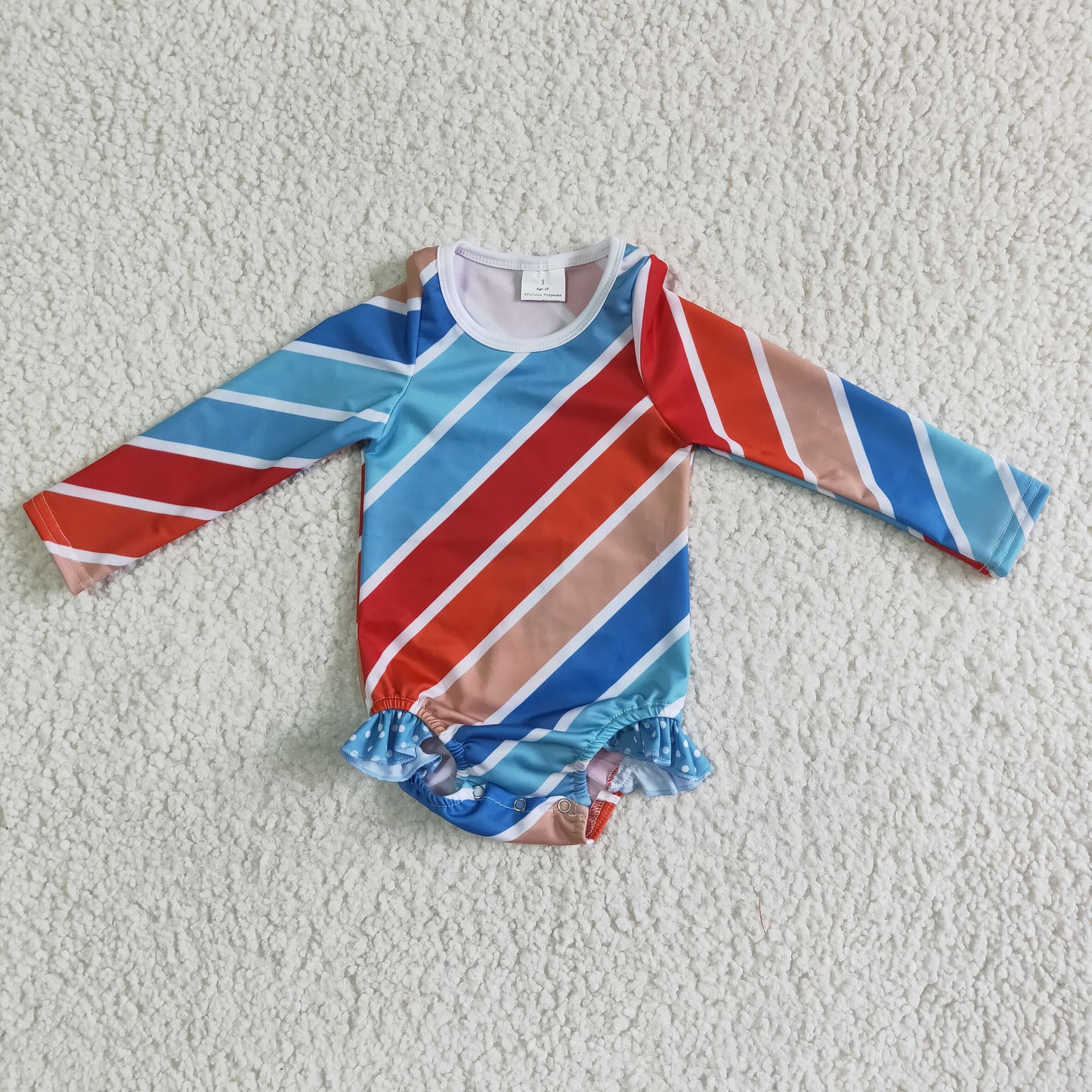 Colorful stripes girls summer Swimsuit