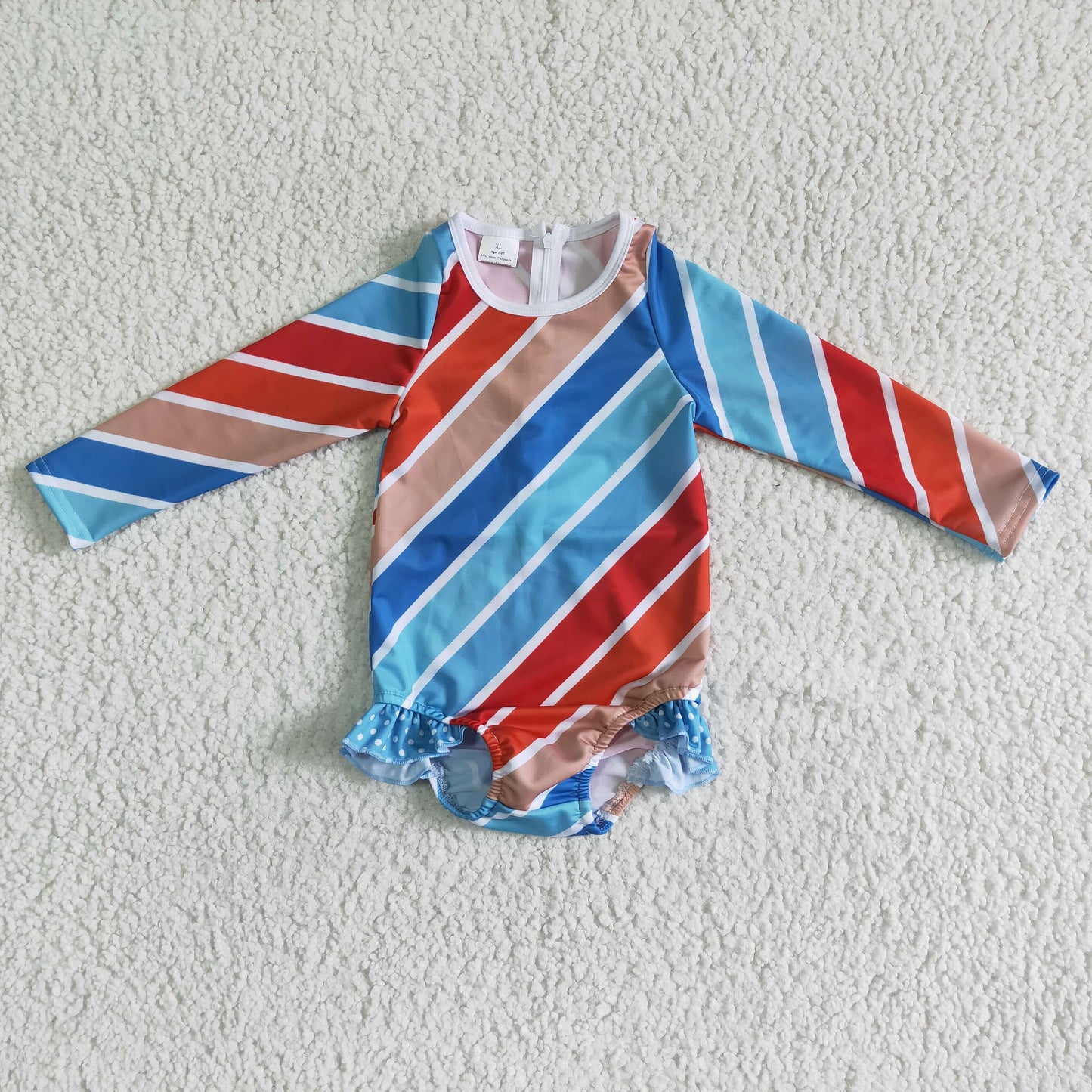 Colorful stripes girls summer Swimsuit