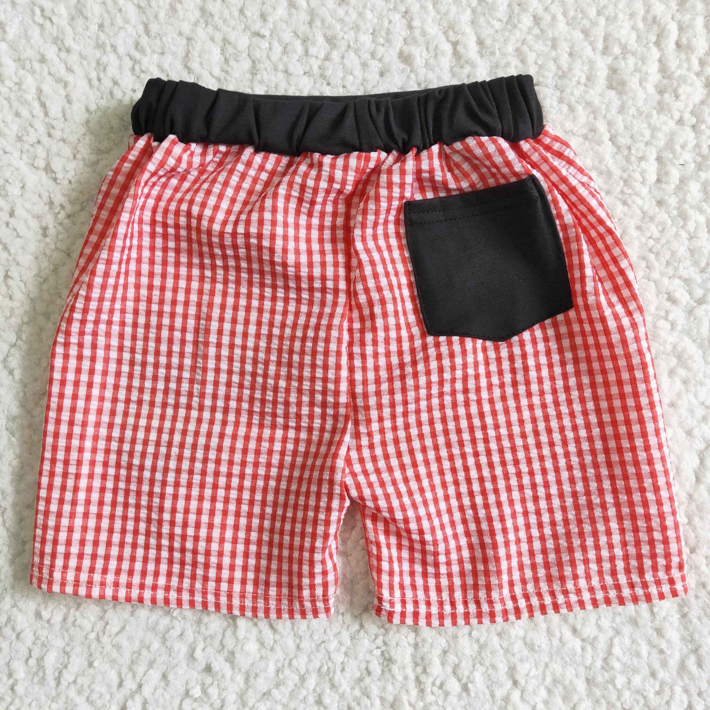 boy red cartoon short swim