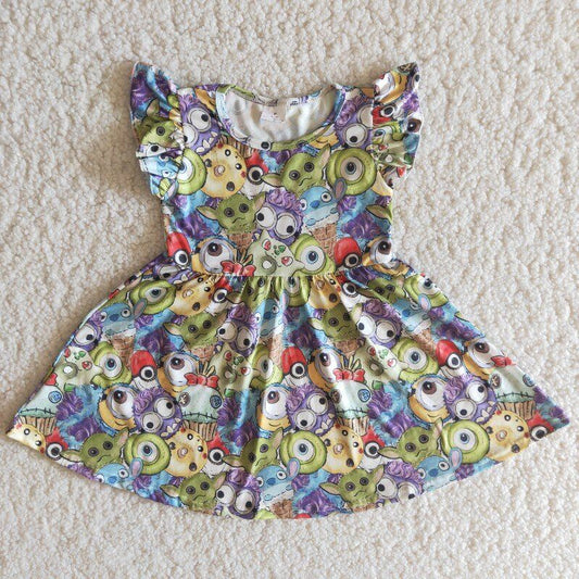 Green Cartoon Ruffle big skirt