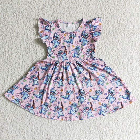 Pink Cartoon girls dress