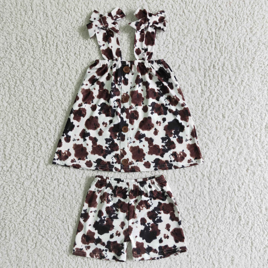 Leopard Cow girls summer set
