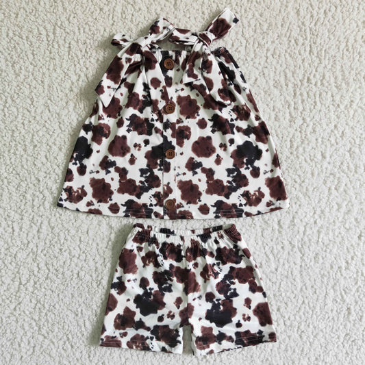 Leopard Cow girls summer set