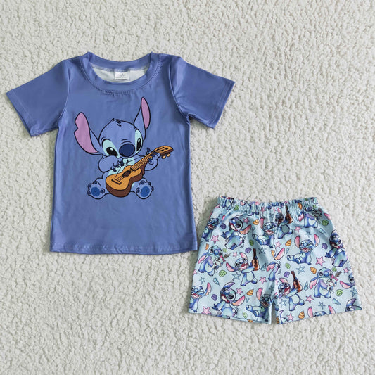 Boy set summer Purple Cartoon