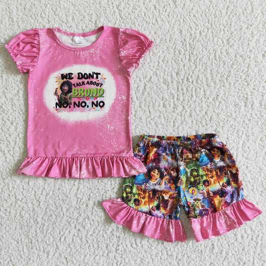 Pink Cartoon girls summer set