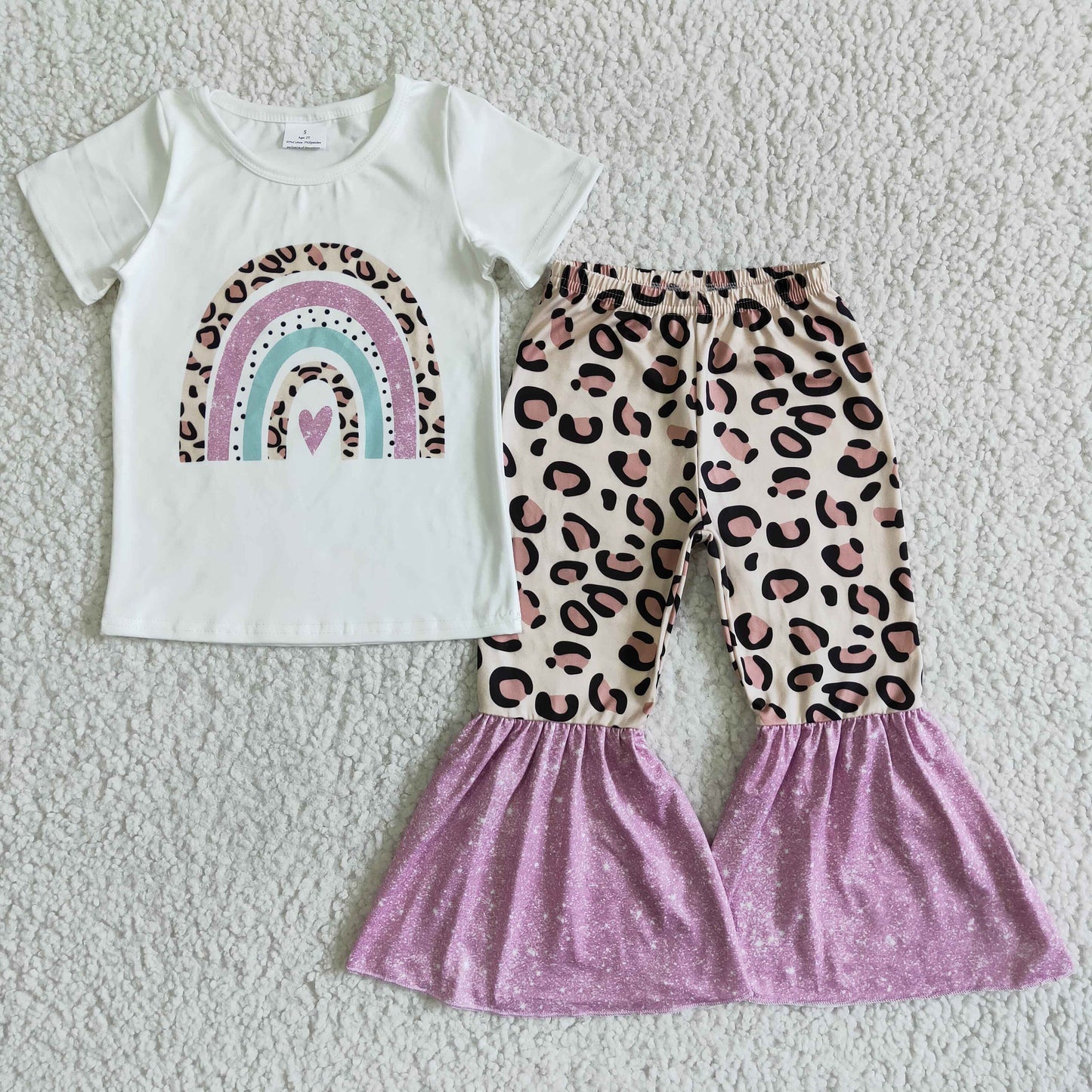 Purple Leopard Rainbow girl outfits