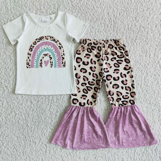 Purple Leopard Rainbow girl outfits