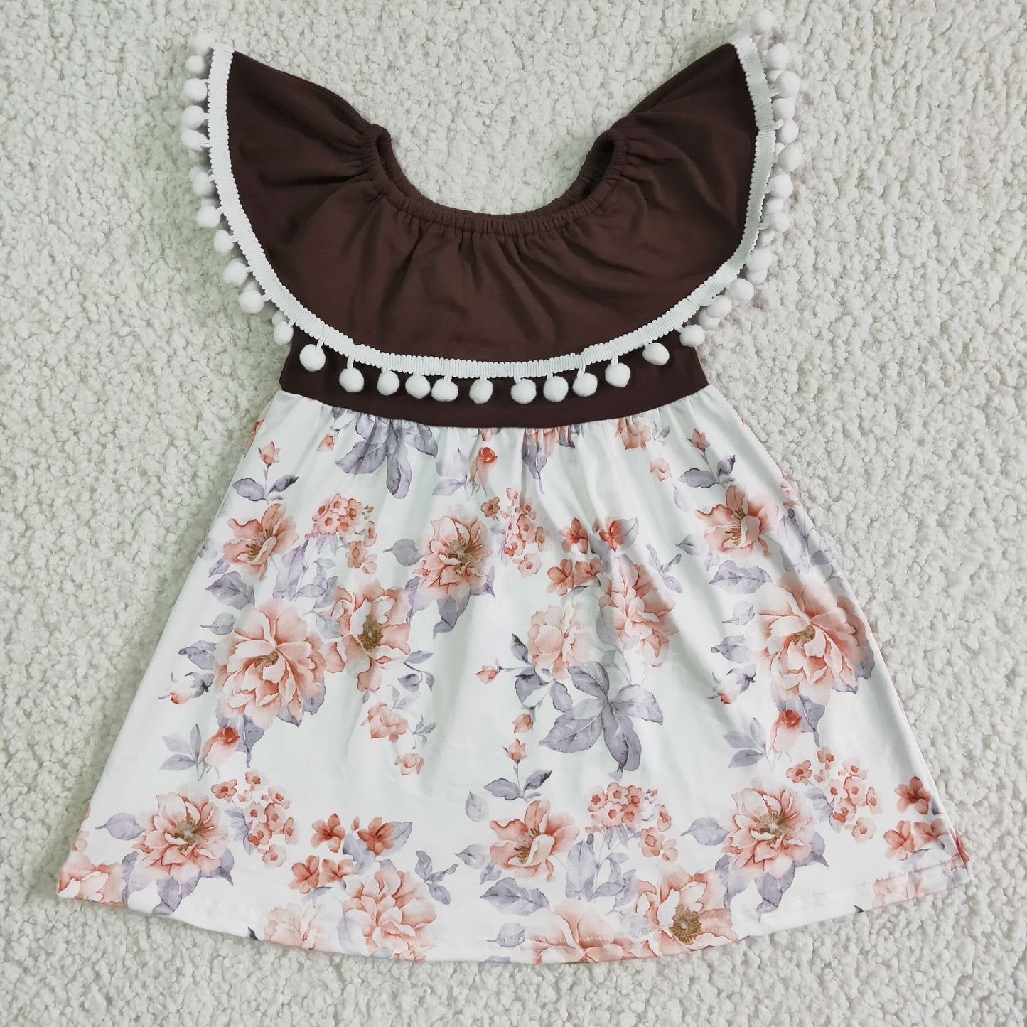 Brown Flowers girls dress