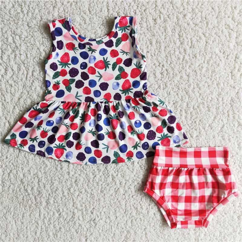 Strawberry Girl's Bummies Set