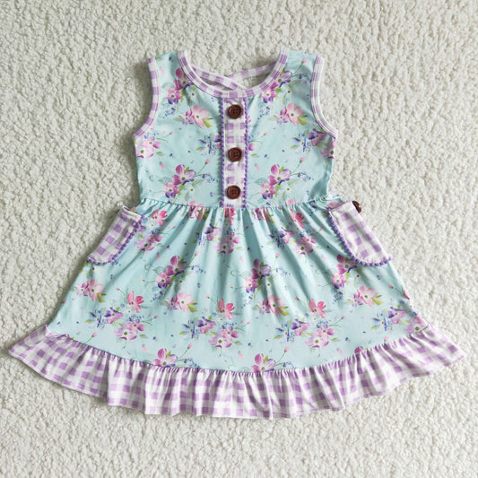 Flowers With Pocket Girls Dress