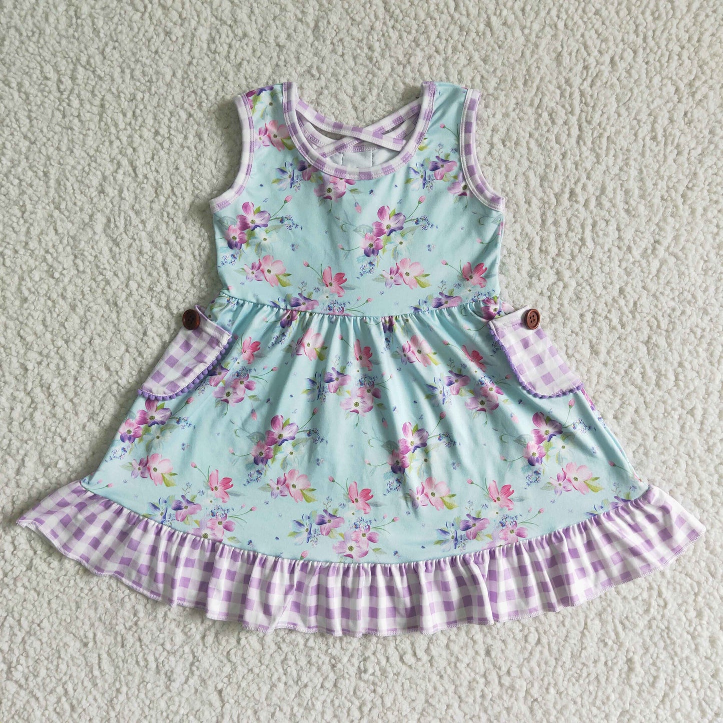 Flowers With Pocket Girls Dress