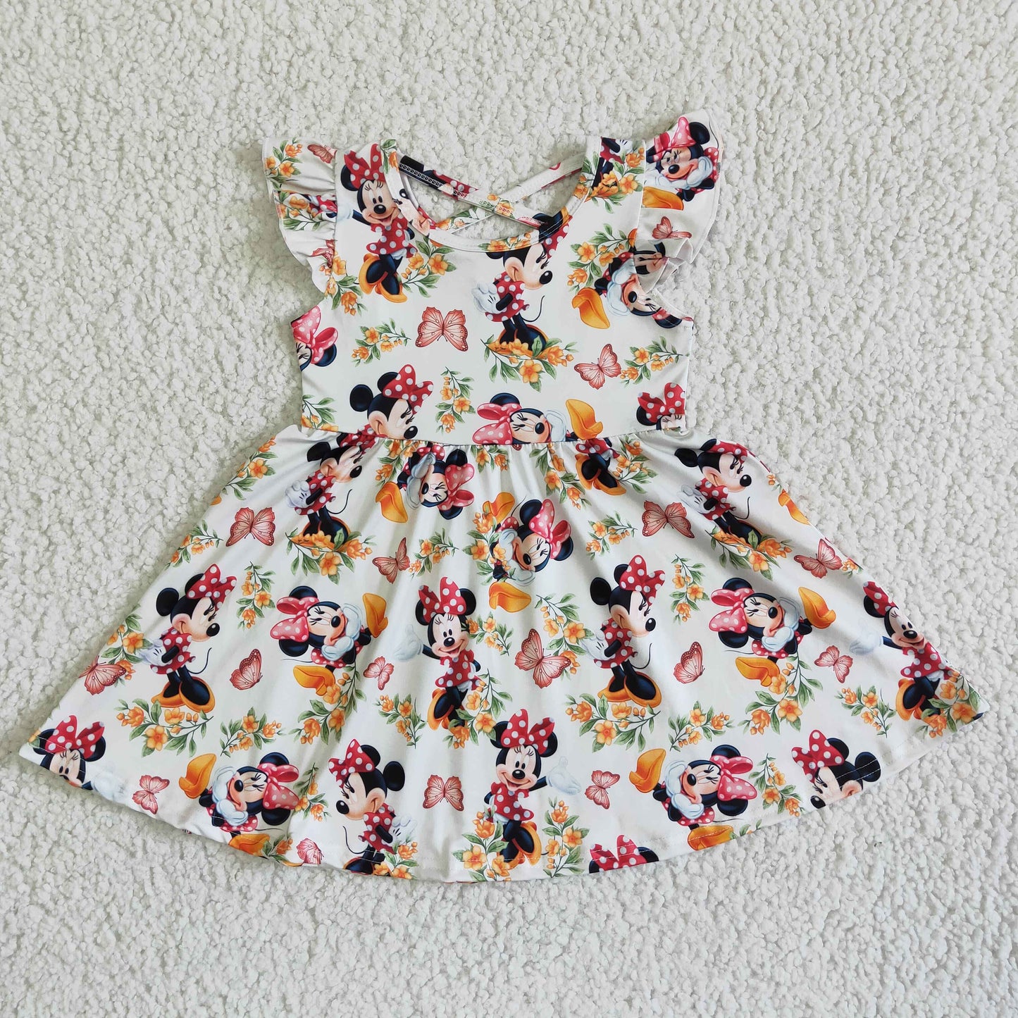 big skirt Butterfly Flower ruffles dress